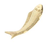 MAGICLULU Vintage Brass Fish Drawer Pulls Brass Cabinet Handles for Wardrobe Closet Dresser Fit Hardware with Screws Chic Design for Home and Office Furniture