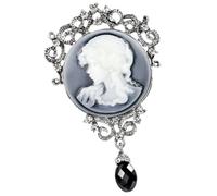 MAGICLULU Vintage Brooch Pin Featuring an Elegant Victorian Beauty Portrait Design, Made from Alloy and Crystal, Lightweight and Comfortable to Use, for Graduation W nd Special Dates