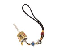MAGICLULU Vintage Car Decor Tibetan Prayer Wheel Pendant Six Word Ornament Buddhist Style Rearview Mirror Accessory