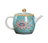 MAGICLULU Vintage Ceramic Enamel Teapot Heat-Resistant Tea Maker with Anti-Scald Handle for Home and Office Use Unique Decorative Kettle Workmanship for Practical Brewing