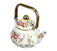 MAGICLULU Vintage Enamel Tea Kettle 1.5l Stovetop Porcelain Handle Floral Pattern Teapot Suitable for Home and Camping