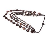 MAGICLULU Vintage Handmade Beaded Necklace for Women Crafted from Coconut Shell and Wood with Coffee Colour, Versatile Pairing for Beach Or Casual Wear, Unique Retro Style