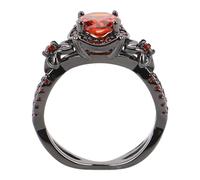 MAGICLULU Vintage Inner with Gothic Red Punk Zircon Black Copper Knuckle Featuring Comfortable Fit Ergonomic Arc, for and Themed Parties and Gothic Outfits