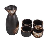 MAGICLULU Vintage Japanese Traditional Sake Pot Ceramic Set with Kettle and Cups Retro Classic Porcelain Sake Cups for Authentic Drinking Experience and Elegant Home Decor White Snowflake