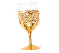 MAGICLULU Vintage Metal Glass Wine Cup with Solid Aluminum Alloy Construction and Smooth Margin, Compact Small Liquor Cup for Bar and Display, Classic Design Decorative Glassware