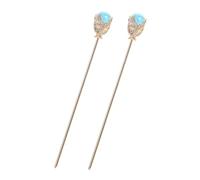 MAGICLULU Vintage Metal Tassel Hairpins Blue Retro Chinese Style Hair Sticks for Women Zinc Alloy Hair Accessories with Elegant Detailed Craftsmanship for Classic Updos and Wedding