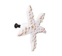 MAGICLULU Vintage Ocean Theme Sea Star Shape Drawer Knob Single Hole Cabinet Door Handle White Cast Iron for Room Wardrobe Cupboard