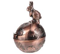 MAGICLULU Vintage Rabbit Ashtray with Lid Smokeless Windproof Outdoor Ashtray for Cigarettes Portable Home Party Decoration with Smooth Polished Surface and Multiple Cigarette Slots