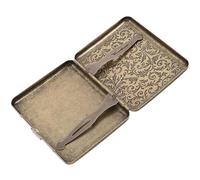 MAGICLULU Vintage Retro Metal for Men and Women Cigarette Case with Flip Lid and Spring Clip with Easy Access and Singlehanded Operation, Portable 20 Capacity for Travel and Casual Use