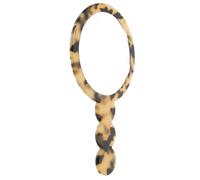 MAGICLULU Vintage round Handheld Makeup Mirror 14.2cm Portable Small Travel Makeup Mirror with Handle in Beige Tortoiseshell Acetate for Women