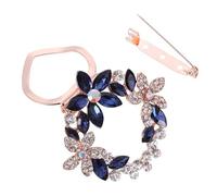 MAGICLULU Vintage Scarf Buckle Brooch for Women Alloy Scarf Clip Ring in Sapphire Blue Creative Clothing Corsage Accessory