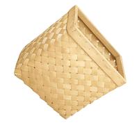 MAGICLULU Vintage Woodchip Woven Storage Bin Rustic Japanese Style Wastebasket for Office Home Bedroom Natural Material Decorative Laundry Hamper with Narrow Design for Versatile Use