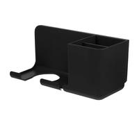 MAGICLULU Wall Mounted Hair Dryer Holder Rack with Convenient Operation and Simple Structure Self-adhesive Hair Dryer Storage Organizer Black Pp Material for Bathroom and Barbershop