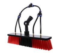 MAGICLULU Water Flow through Panel Brush Head for Solar Panel Cleaning High Window Water Fed Brush with Strong Bristles for Tough Dirt Removal Safe Extended Reach Accessory for Household