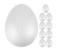 MAGICLULU White Foam Eggs Classic Easter Festival Elements Lightweight and Easy to Colour 10pcs for DIY Craft Eggs and Decorative Props, for Chicken Coop and Store Show