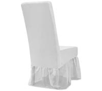 MAGICLULU White Polyester Stretch Chair Covers Washable Kitchen Chair Covers with Solid Color Design Simple Stylish Slipcovers for Living Room Dining Room and Practical for Long Time Use