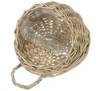 MAGICLULU Wicker Hanging Flower Basket 20cm Vintage Grey Wall Planter Woven Plant Holder Decorative Storage Organizer for Garden Patio Home