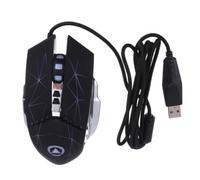MAGICLULU Wired Gaming Mouse Stable Refresh Rate with 7 Buttons USB and Double Side Wings and Comfortable Hand Feeling, 1200-3200 Dpi Adjustable, Black Plastic Electroplating Color