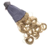 MAGICLULU Women Long Wig Hat Girl Curly Wig Woolen High Temperature Silk Comfortable Can Be Trimmed Women Winter Hat with Hair Attached