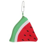 MAGICLULU Women Small Wallet Plush Change Purse 3D Watermelon Shape Portable Soft Coin Storage Pouch with Keychain Trendy Cute Design for Daily Use