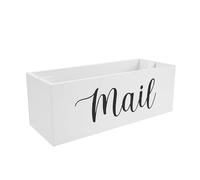 MAGICLULU Wood Storage Box Mail Sorter Organizer 12.6x9.8x4.7inch Natural Wood Elegant Design Decorative Functionality Versatile Storage Solutions for Office Countertop