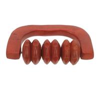 MAGICLULU Wooden Calf Massager Roller Handheld Muscle Massage Tool with Four Rollers for Back, Legs and Neck Relaxation, Manual Body and Foot Massage Stick