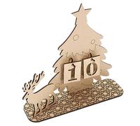 MAGICLULU Wooden Christmas Advent Calendar Desktop Craft Countdown Calendar Festive Home Decor with Handmade Details for Holiday Party and Family Celebration
