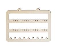 MAGICLULU Wooden Hanging Jewelry Organizer Wall Mount Storage Display Rack in Khaki to Prevent Entanglement and Decorate the Room for Home Use