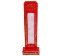 MAGICLULU Wooden Memorial Tablet Temple Worship Tablet Solid Wood Red Plaque with Wood Base Respectful Tribute for Ancestors in Spiritual Setting