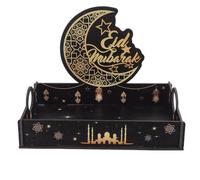 MAGICLULU Wooden Ramadan Candy Tray for Eid Mubarak - Rectangular Muslim Pastry Serving Platter, Food Storage Dish, Fruit and Appetizer Display for Family Celebration