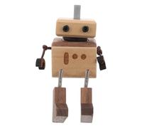 MAGICLULU Wooden Robot Car Essential Oil Diffuser Bottle Refillable Aromatherapy Car Perfume Vent Clip with Interactive Leg Shaking Feature for Auto Interior Decoration