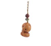MAGICLULU Wooden Snake Keychain Ornament Miniature Chinese Zodiac Snake Sculpture Hand Carved Wood Decor for Home and Office Symbol of Wisdom and Adaptability