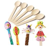 MAGICLULU Wooden Spoons 50pcs DIY Wood Utensils for Craft Painting Lightweight Smooth Edges for School and Club Art Projects