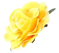 MAGICLULU Yellow Rose Flower Brooch for Women, Comfortable Cloth and Metal Material Easy to Use Floral Pin and Hair Clip Suitable for Church Meetings and Prom