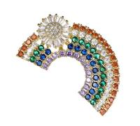 MAGICLULU Zirconia Rainbow Brooch Pin and Unique Design with Sturdy Construction Alloy Material Clothing Accessory for Women for Festival and Party Decoration