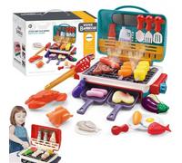 MagicMeals - Kids Sensory Kitchen,Magic Meals Kids Grill with Smoke Sound Light,Sizzling Grills,Frying Pans,Color-Changing Foods,Interactive BBQ Grill,Play Food Cooking Set Birthday (B)