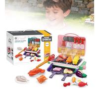 MagicMeals - Sensory Kitchen, Interactive BBQ Grill Set, Realistic Steam Kitchen Cooking Set, Simulated Barbecue Kitchenware with Sounds and Light, Experience The Fun of Real Barbecue (Pink)