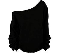 MAGICMK Womens Pullover Sweatshirts Zipper Up Hoodie Fall Winter Cropped Long Sleeve Outfits Oversize Top, Black, XS