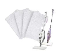 Magicmops 4 Pack Microfiber Steam Pocket Mop Pads Compatible for Shark Euro Pro Mop Head S3500 Series,S3501,S3601,S3550,S3901,S3801,SE450,S3801CO, S3601D,SE450,Machine Washable, Reusable -White