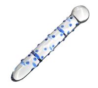 Magicnitz Anal Plug Glass Butt Plug Prostate Massager Dildo G-Spot Sex Toy for Men and Woman Prostate Massage Blue Nubby Textured Crystal Glass Dildo