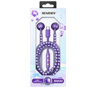 Magicnitz USB C Wired Earphones with Microphone & Volume Control Bead Design HiFi Stereo In-Ear Headphones USB Type C Earbuds Compatible with iPhone 17 16/15 Google Pixel Xiaomi (Purple)