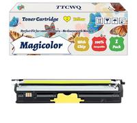 Magicolor 1650EN Toner Cartridge Compatible for Konica Minolta Magicolor 1600W 1650EN 1650END 1650ENDT 1680MF 1690MF Printers (1 Pack Yellow)