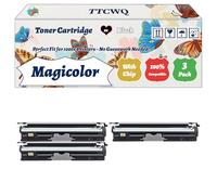 Magicolor 1650EN Toner Cartridge Compatible for Konica Minolta Magicolor 1600W 1650EN 1650END 1650ENDT 1680MF 1690MF Printers (3 Pack Black)