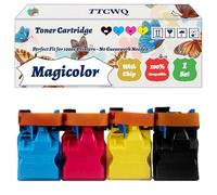 Magicolor 4750DN Toner Cartridge Compatible for Konica Minolta Magicolor 4750DN 4750EN Printers, with Chip, High Yield 6000 Pages, High-Definition Printing (4-Pack BK/C/M/Y)