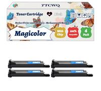 Magicolor 7450 Toner Cartridge Compatible for Konica Minolta Magicolor 7450 7450II Printers, with Chip, High Yield 15000 Pages, High-Definition Printing (4 Pack Black)