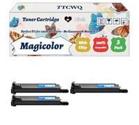 Magicolor 7450 Toner Cartridge Compatible for Konica Minolta Magicolor 7450 7450II Printers, with Chip, High Yield 15000 Pages, High-Definition Printing (3 Pack Black)