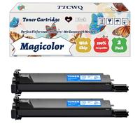 Magicolor 7450 Toner Cartridge Compatible for Konica Minolta Magicolor 7450 7450II Printers, with Chip, High Yield 15000 Pages, High-Definition Printing (2 Pack Black)