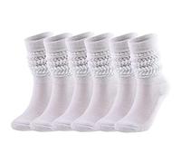 Magicor 3 Pair Women Slouch Socks Soft Extra Long Knit Scrunch Socks Knee High Boot Socks（3 pcs-White）, M (D-1101)