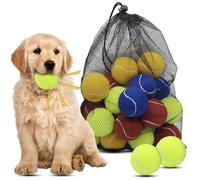 Magicorange Dog Tennis Balls, 20 Pack 2.5 inch Floatable Squeaky Tennis Balls for Fetch Exercise, Natural Rubber Squeaky Dog Balls Training Safe (Multicolor, 2.5inch)