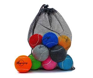 Magicorange Tennis Balls, 12 Pieces Advanced Training Balls Exercise Balls with Mesh Bag for Easy Carry, Good for Beginners Training Ball (Multi-Colour)
